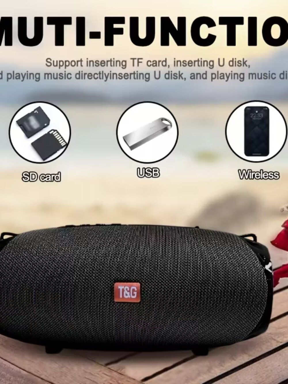 Blue Wireless Speaker with Dual Speakers - Picture 6 of 6